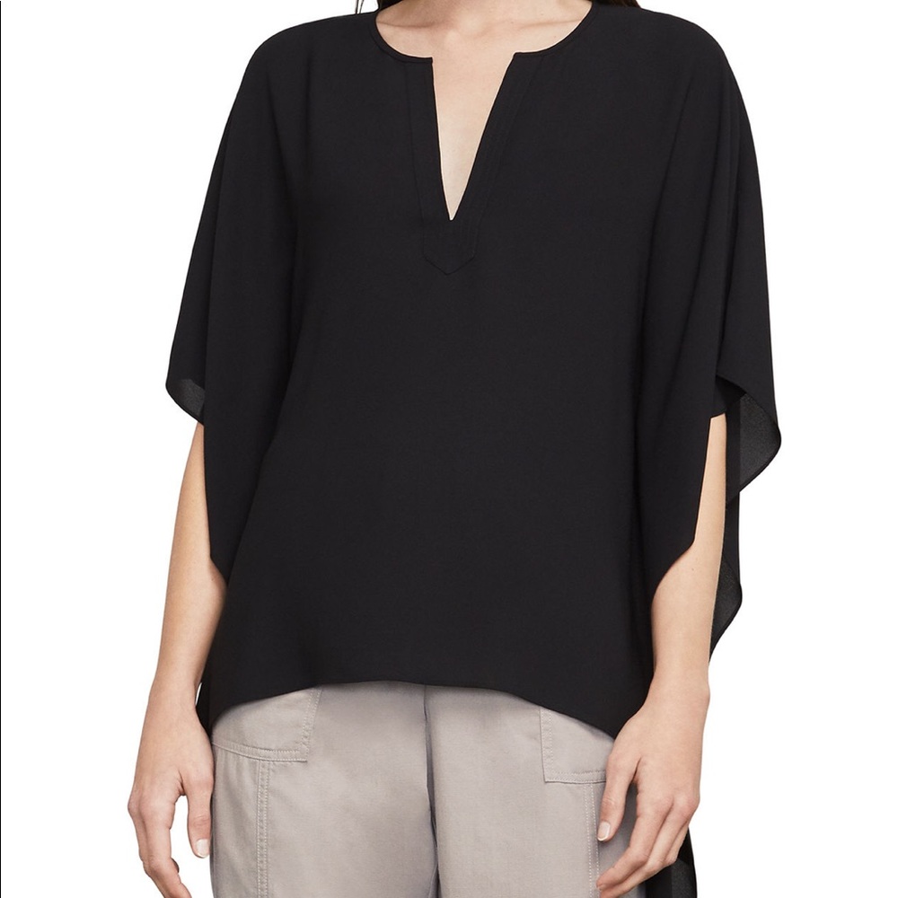 BCBGMAXAZRIA Black Neda High-Low Top XS/S